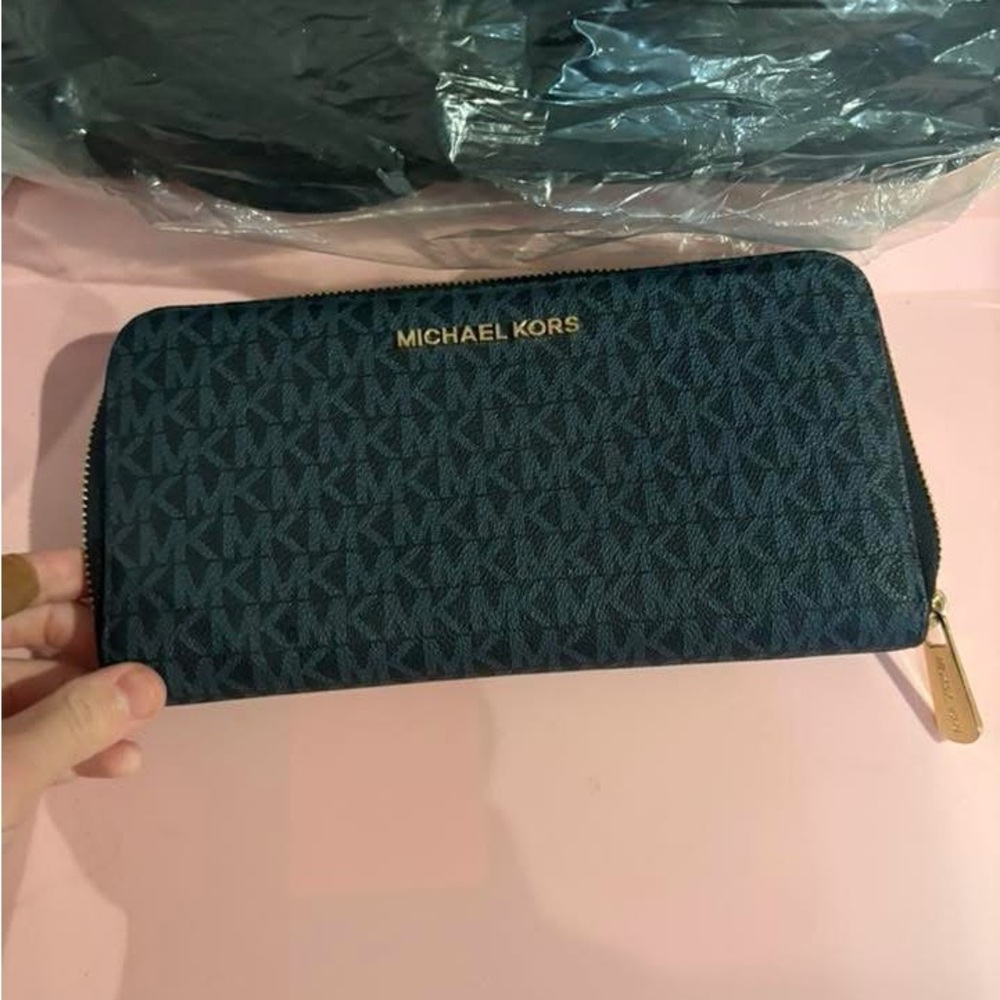 Michael Kors Dark Blue Monogram Wallet